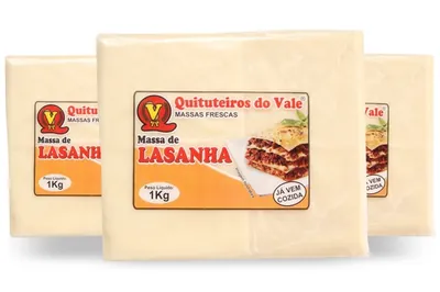 Pacotes de massa de lasanha Quituteiros do Vale